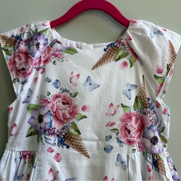 Mayoral Girls Floral Ice Cream Cone Dress Size 7, 122cm - Picture 3 of 10